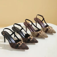 Sandale À Talon Femme Avec Boucle Dorée Raffinée