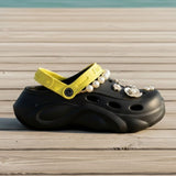 Sandale Plateforme Femme Avec Perles Et Fleurs Élégantes