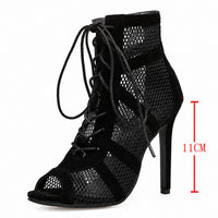 Sandale À Talon Femme Design Filet Moderne Et Confortable