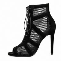 Sandale À Talon Femme Design Filet Moderne Et Confortable