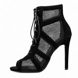 Sandale À Talon Femme Design Filet Moderne Et Confortable