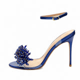 Sandale Bleu Marine Ouverte avec Lanière à Boucle