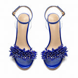 Sandale Bleu Marine Ouverte avec Lanière à Boucle