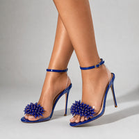 Sandale Bleu Marine Ouverte avec Lanière à Boucle
