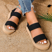 Sandale Compensée Femme Durable avec Lanières