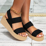 Sandale Compensée Femme Durable avec Lanières