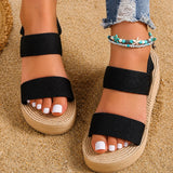 Sandale Compensée Femme Durable avec Lanières