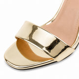 Sandale Dorée à Talon Haut Élégant à Paillettes