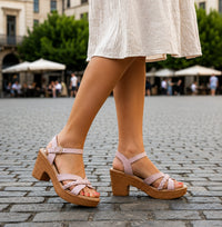 Sandale Femme À Talon Épais Style Estival Chic