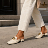 Sandale Femme Beige et Luxueuse avec Talon