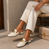 Sandale Femme Beige et Luxueuse avec Talon