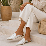 Sandale Femme Cloutée et Pointue avec Mini Talon