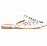 Sandale Femme Cloutée et Pointue avec Mini Talon
