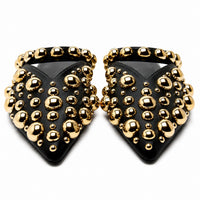 Sandale Femme Cloutée et Pointue avec Rivets Dorés