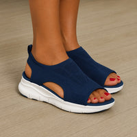 Sandale Femme Confortable en Tissu Élastique