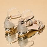 Sandale Femme Mariage Dorée et Luxueuse