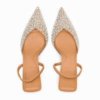 Sandale Femme Mariage Ouverte avec des Perles