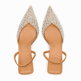 Sandale Femme Mariage Ouverte avec des Perles