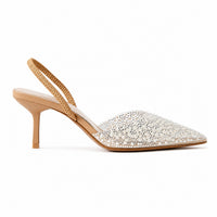 Sandale Femme Mariage Ouverte avec des Perles