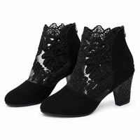Sandale Femme Mariage avec Motif Floral en Dentelle