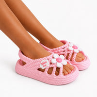 Sandale Fille Rose Conception Mignonne avec Fleur
