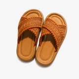 Sandale Fille Style Tong avec Lanières Tressées et Croisées