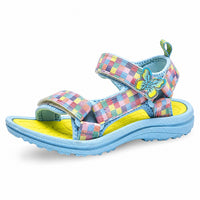 Sandale Fille avec Damier Multicolore sur les Lanières
