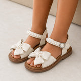 Sandale Fille avec Noeud Papillon Mignon et Perles