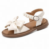 Sandale Fille avec Noeud Papillon Mignon et Perles
