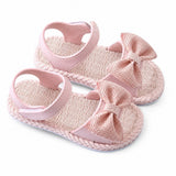 Sandale Fille avec Noeud Papillon Rose pour la Plage