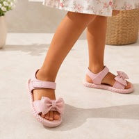 Sandale Fille avec Noeud Papillon Rose pour la Plage