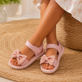 Sandale Fille avec Noeud Papillon Rose pour la Plage
