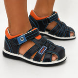 Sandale Garçon Plate en Simili Cuir