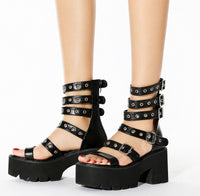 Sandale Gladiator Style Plateforme à Talon