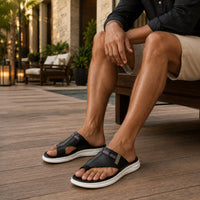 Sandale Homme Noire et Blanche de Style Décontracté