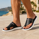Sandale Homme Noire et Blanche de Style Décontracté