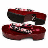 Sandale Japonaise Style Tong avec Imprimé Floral