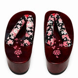 Sandale Japonaise Style Tong avec Imprimé Floral