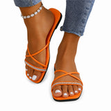 Sandale Orange avec Lanières Fines et Croisées