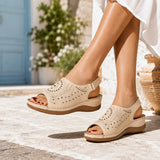 Sandale Orthopédique Femme Semi-Ouverte avec Motifs