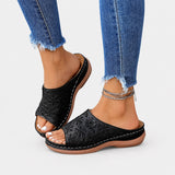 Sandale Orthopédique Femme Style Claquette avec Motifs