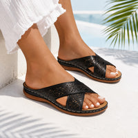 Sandale Orthopédique Femme avec Motifs Floraux