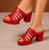 Sandale Sabot Femme Style Plateforme avec Talon Carré