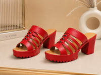 Sandale Sabot Femme Style Plateforme avec Talon Carré