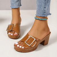 Sandale Sabot Femme avec Lanière en Simili Cuir