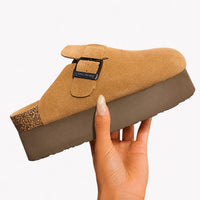 Sandale Sabot Femme en Daim Style Plateforme