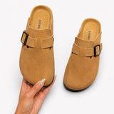 Sandale Sabot Femme en Daim Style Plateforme