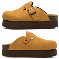 Sandale Sabot Femme en Daim Style Plateforme