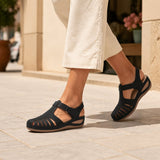 Sandale Scratch Femme à Talon Compensé avec Boucle