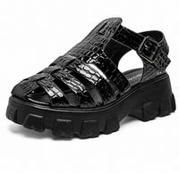 Sandale Spartiate Femme Style Plateforme à Talon